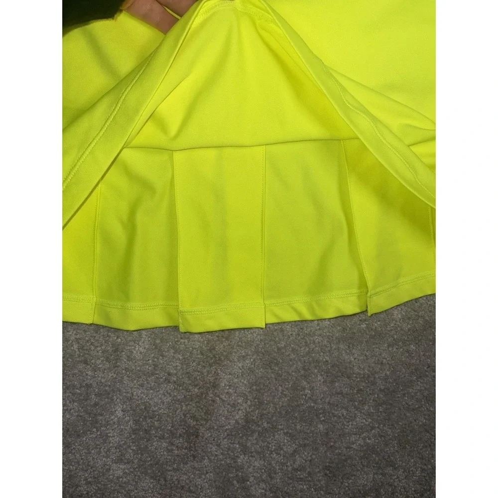 Nike Court Dri Fit Yellow S Pleated Athletic Tennis Golf Sporty Skirt